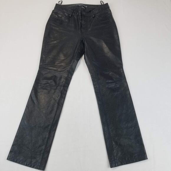 3 PC GAP Leather Boot Cut Pants Womens 28 x 29 Lined 5 Pocket Jeans Style Biker - Picture 2 of 16